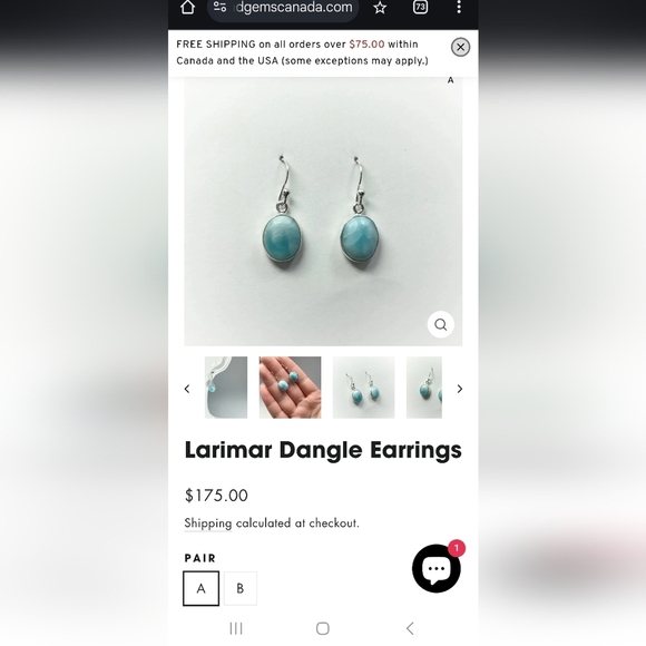 925 sterling silver earrings with larimar stone - Picture 7 of 7